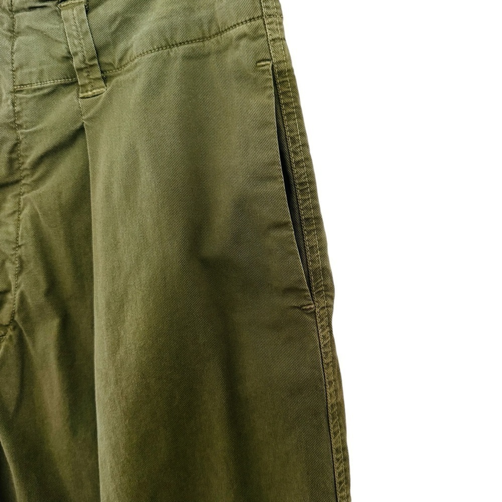 Nili Lotan Army Green Wide Leg Cropped Pants High Waist 4 - Picture 5 of 13